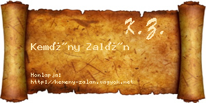 Kemény Zalán névjegykártya